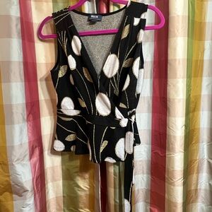 Anthropologie Black and Pink Textured Top